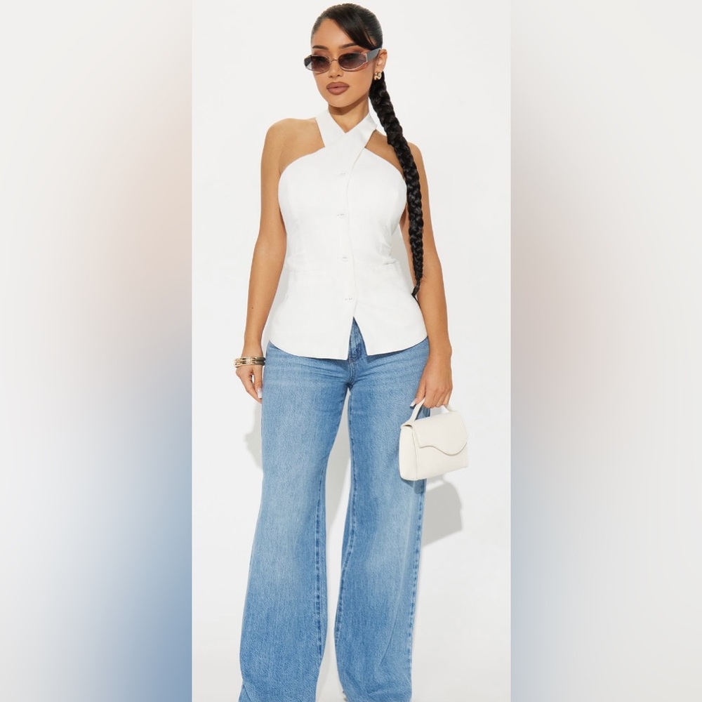 White linen vest